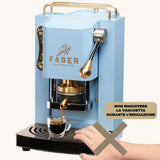 FABER COFFEE MACHINES | Modelo Pro Mini Deluxe | Cafetera monodosis ese 44 mm | | Prensacialda de latón ajustable (TURQUOISE)