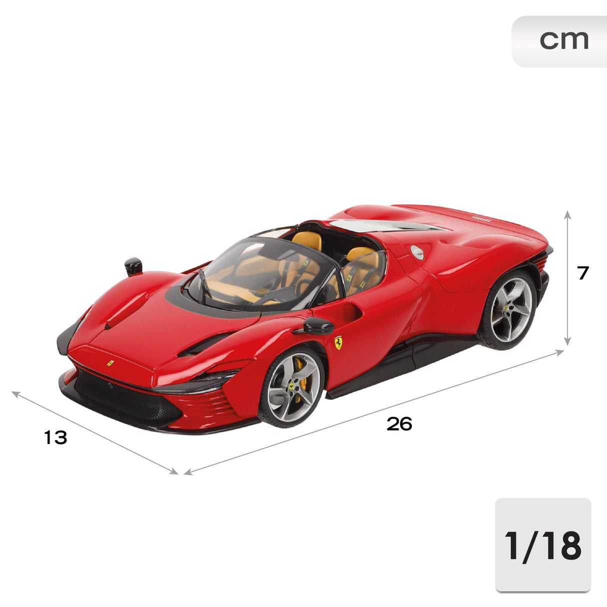 Burago- Maqueta Coche, Color Rosso Corsa 322 (78084)