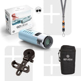 GoView ZOOMR HD Mono 8x25 monocular Compacto de Alta definición, Mini telescopio (Zoom de 8 aumentos, Carcasa de magnesio, Incluye Adaptador para Smartphone y Accesorios) Miami Azul