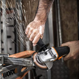 WORX | Amoladora 125mm 20V | PowerShare | WX803 | Incluye 2 baterías 2Ah y 4Ah | Bloqueo del husillo | interruptor lateral | Sistema de ajuste rápido sin herramientas | Mango auxiliar
