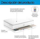 HP Envy 6120e 714L8B, Impresora multifunción de inyección de tinta A4 a color, Conexión Wi-Fi, Impresión a doble cara automática, hasta 10 ppm, 3 meses de impresión Instant Ink con HP+, Blanca