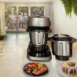 Cecotec Robot de Cocina Multifunción con Dispensador de Alimentos Mambo CooKing Total Gourmet. 2200W, 45 Funciones, Miles de Recetas Guiadas, Jarra Unique de 4,5L y Jarra Victory de 5L, Accesorios