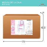 WOOMAX - Tocador niña, Maquillaje niña niño, Tocador de Madera Infantil con Taburete y Espejo Niña, Centro de Belleza con cajón, Juguetes educativos niños 3 años, Juguetes imitación (85388)