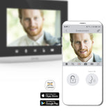 Extel - Videoportero con Cable Conectado Connect 2 Ultra Plano, fácil de Instalar Conectado Smartphone o Desde su Monitor de 7 Pulgadas, visión Nocturna WiFi