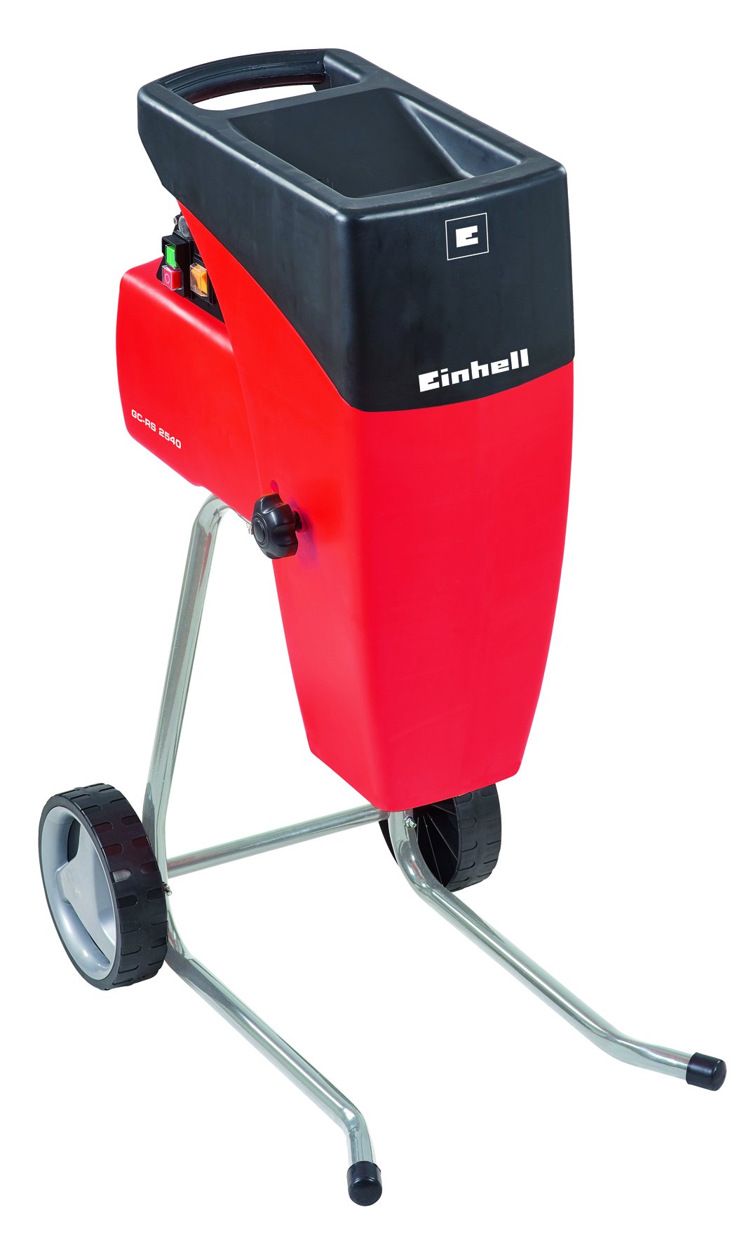 Einhell GC-RS 2540 - Biotrituradora eléctrica silenciosa (potencia de 2000 W, 230 V, 93 dB, ralentí de 40 min-1), color rojo y negro