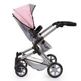 Bayer Design-18108AA Cochecito de Muñecas City Neo con Bolso Cambiador, Transformable, altura regulable, plegable, moderno, color gris, rosa con hada, Small (18108AA)