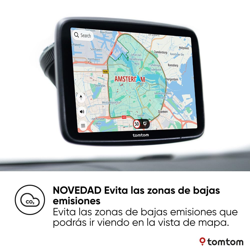 TomTom GPS para Coche Go Superior (7 Pulgadas, Estado del tráfico y alertas de radares Gracias a TomTom Traffic, mapas del Mundo, actualizaciones rápidas Mediante WiFi, Precio del Combustible)