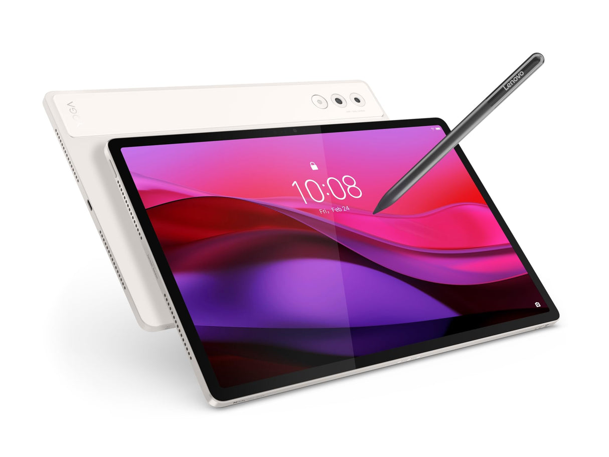 Lenovo Yoga Tab Plus Tablet | Pantalla 3K de 12,7 Pulgadas | Qualcomm Snapdragon 8 Gen 3 | 16 GB de RAM | 256 GB eMMC | Android 15 | Seashell Tab Pen Pro