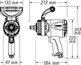 Llave de impacto HAZET Twin Turbo 9013TT I Par de apriete máx. 4100 Nm, salida: cuadradillo 20 mm (3/4 pulgada) I Tecnología HAZET Twin Turbo - altos pares de apriete en un diseño compacto