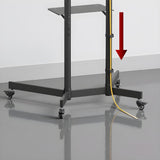 Maclean Soporte para TV sobre ruedas 37-70″ | Carrito móvil con 2 estantes ajustables en altura, estante para cámara VESA 600 × 400, gestión de cables | capacidad de carga 45 kg | acero negro | MC‑113