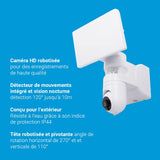 KOZII, Proyector de Pared Conectado con cámara integrada, Detector de Movimiento, 2200 lúmenes, Blanco frío, Ideal para Seguridad Exterior, fácil de Instalar, Compatible con Aplicaciones Smart Home