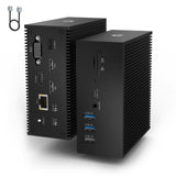 16 en 2 USB C Docking Station, Universal USB C Dock Triple Display Multiport Hub con 4K HDMI, VGA, 100W PD USB C Hub para MacBook Pro/Air, Lenovo, HP, DELL (USB-A/C 3.0, RJ45 LAN, Audio & Mic, SD/TF)