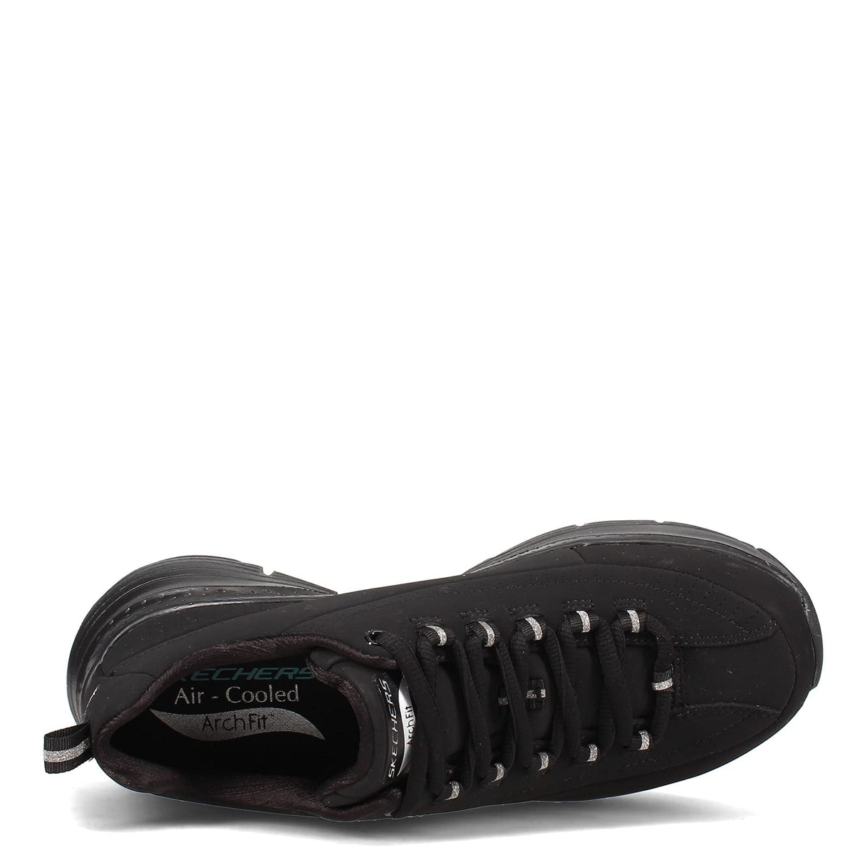 Skechers ARCH FIT METRO SKYLINE, Zapatillas para Mujer, Black Trubuck / Silver Trim #L, 37 EU