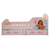 Disney Princess Cama para niñas pequeñas: construcción robusta de madera manufacturada, laterales protegidos, listones de madera, se adapta a colchones de 140 x 70 cm (colchón no incluido)