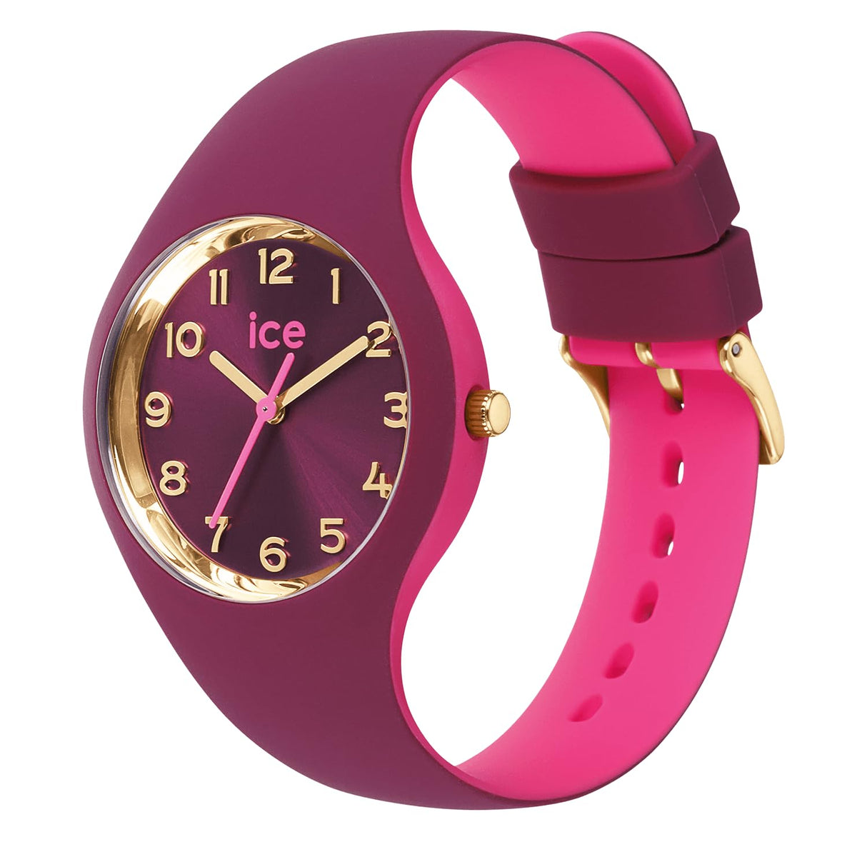 ICE-WATCH - ICE duo chic Burgundy pink - Reloj rojo para Mujer con Correa de silicona - 023276 (Small)