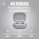 JBL Live Buds 3 Auriculares inalambricos de botón,True Wireless con cancelación de ruido adaptable, hasta 40 horas de reproducción, Bluetooth, audio de alta resolución, plateado