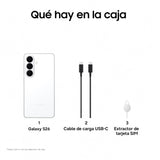 Samsung Galaxy S26, 256GB, Teléfono Móvil con Galaxy AI, Cámara 50MP, 12GB RAM, Batería 4300mAh, Garantía del Fabricante 3 Años + 1 Año Extra, Color Blanco (Versión Española)
