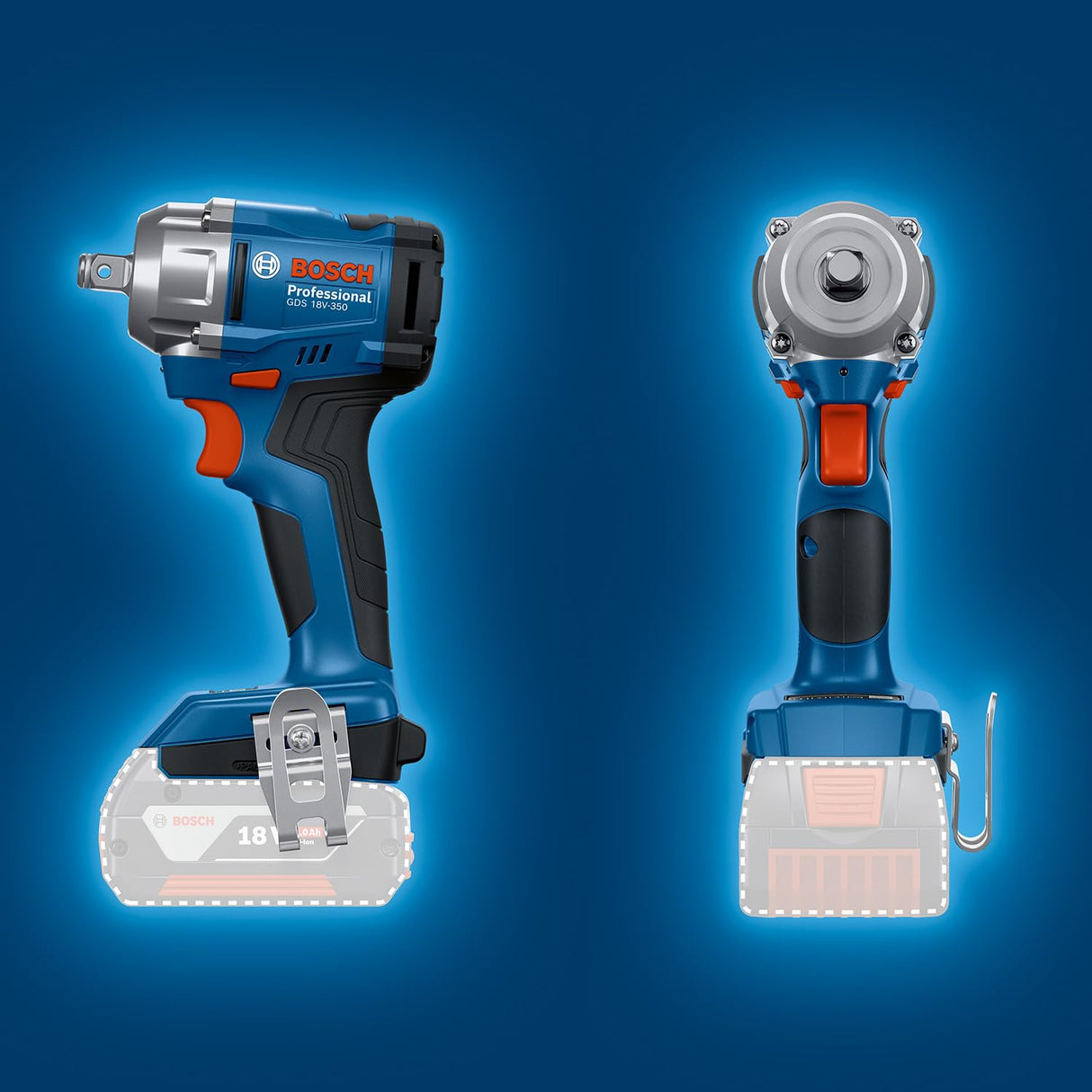 Bosch Professional 18V System llave de impacto a batería GDS 18V-350 (kit con 2 baterías de 4,0 Ah + GAL 1840, L-BOXX)
