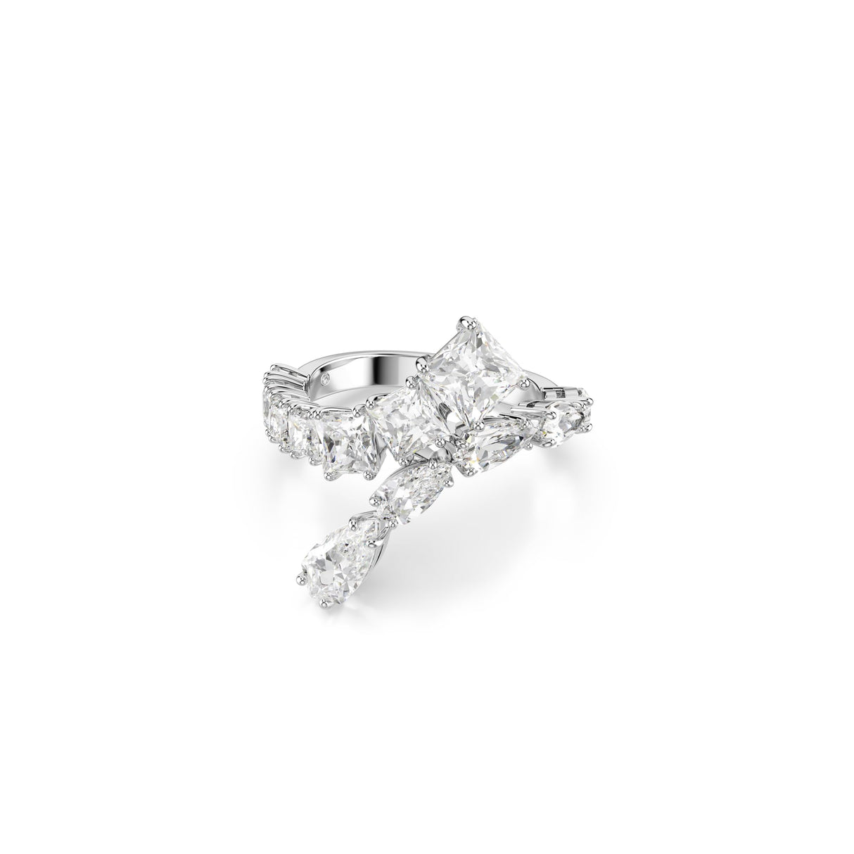 Swarovski Anillo Matrix, Tallas mixtas, Blanco, Baño de rodio