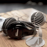 Shure SRH240A-BK-EFS Auriculares de diseño cerrado, para estudio y aplicaciones profesionales, cable desmontable, almohadillas de terciopelo, plegables - Negro