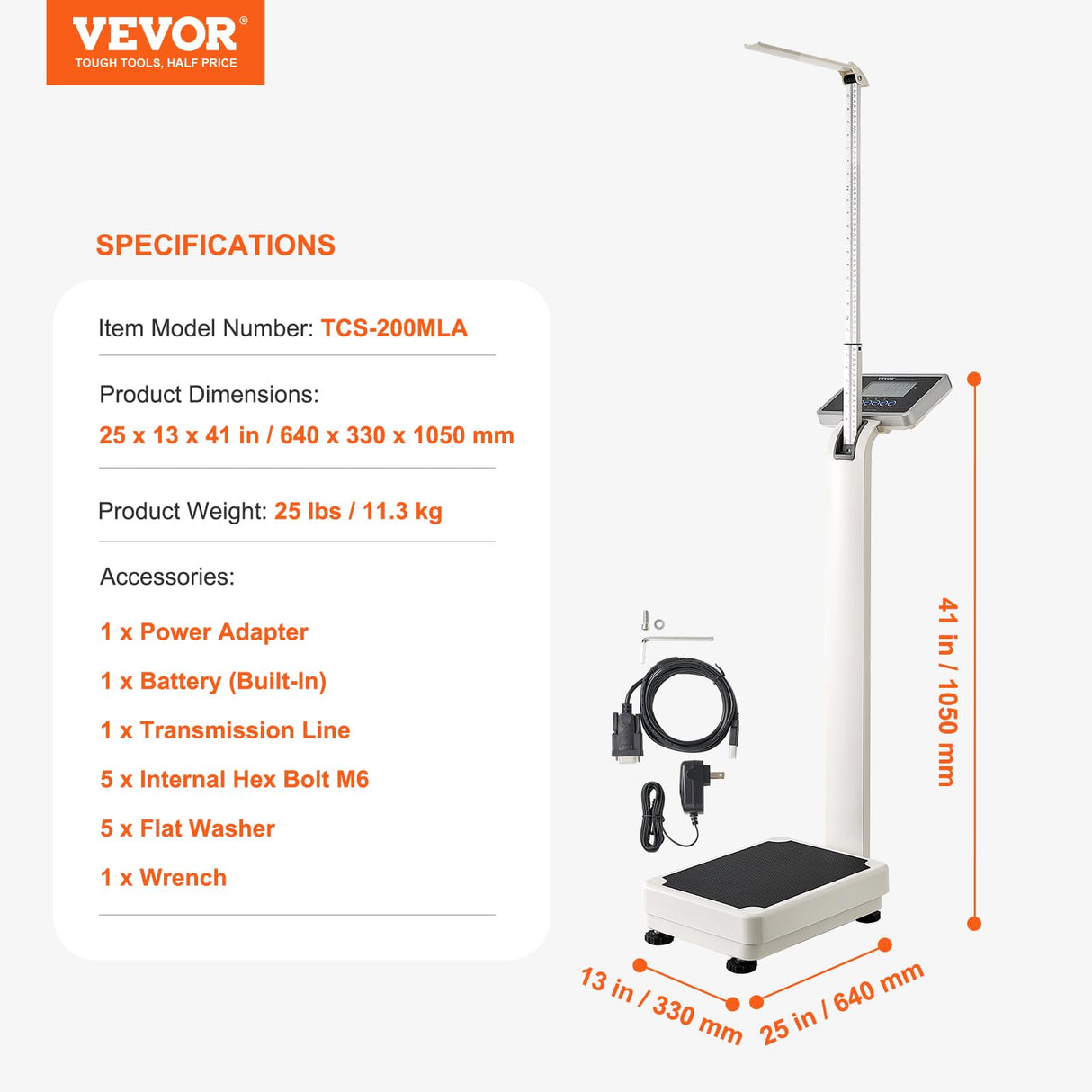 VEVOR Báscula Médica Digital Capacidad de 300 kg Báscula Corporal Médica Profesional y Multifuncional para Peso y Altura con 2 Unidades (kg/lb) IMC para Gimnasio, Hogar, Hospital