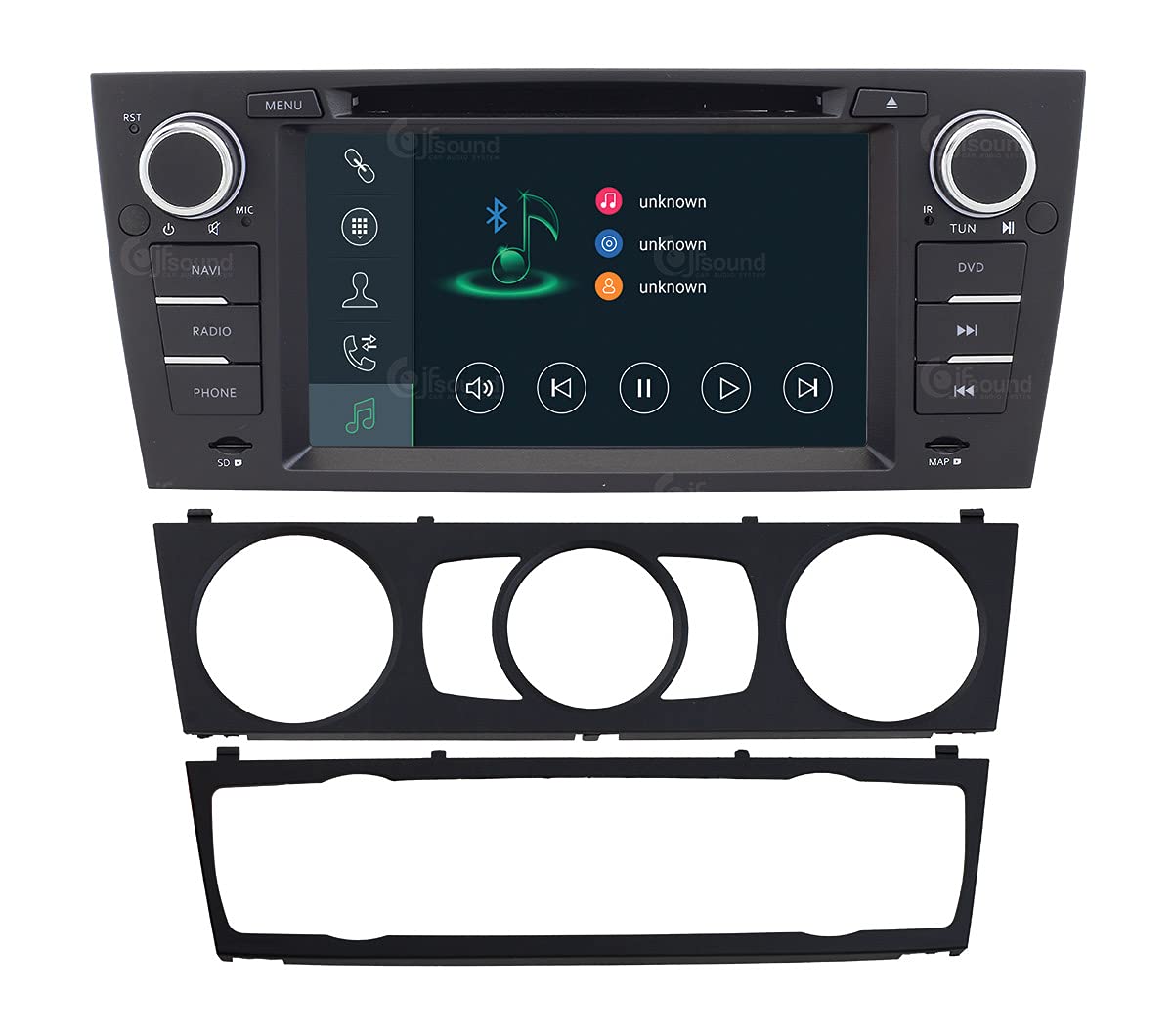 Autorradio de Ajuste Personalizado para BMW Serie 3 Android GPS Bluetooth WiFi Dab USB Pantalla táctil Full HD 7" procesador de 8 núcleos y comandos de Voz