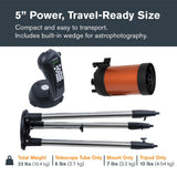Celestron 11036 NexStar 5SE Computerised Schmidt-Cassegrain Telescope with Advanced GPS, Astroimaging and AutoAlign Features, Black/Orange