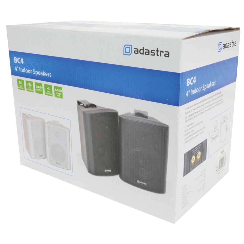 Adastra | Altavoces estéreo de alta calidad suministrados en pares | 70W Max | Negro