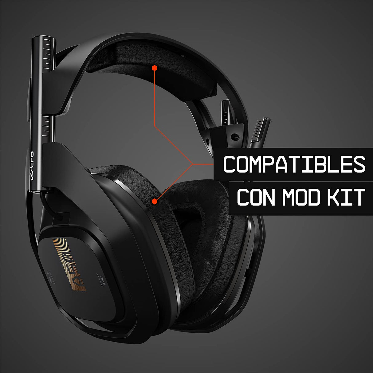 ASTRO Gaming A50 Auriculares inalámbricos para gaming y estación-base de carga, 4a gen, control de balance de juego, voz, 2.4 GHz, 15m alcance, Xbox Series X y S, Xbox One, PC - Negro/Oro