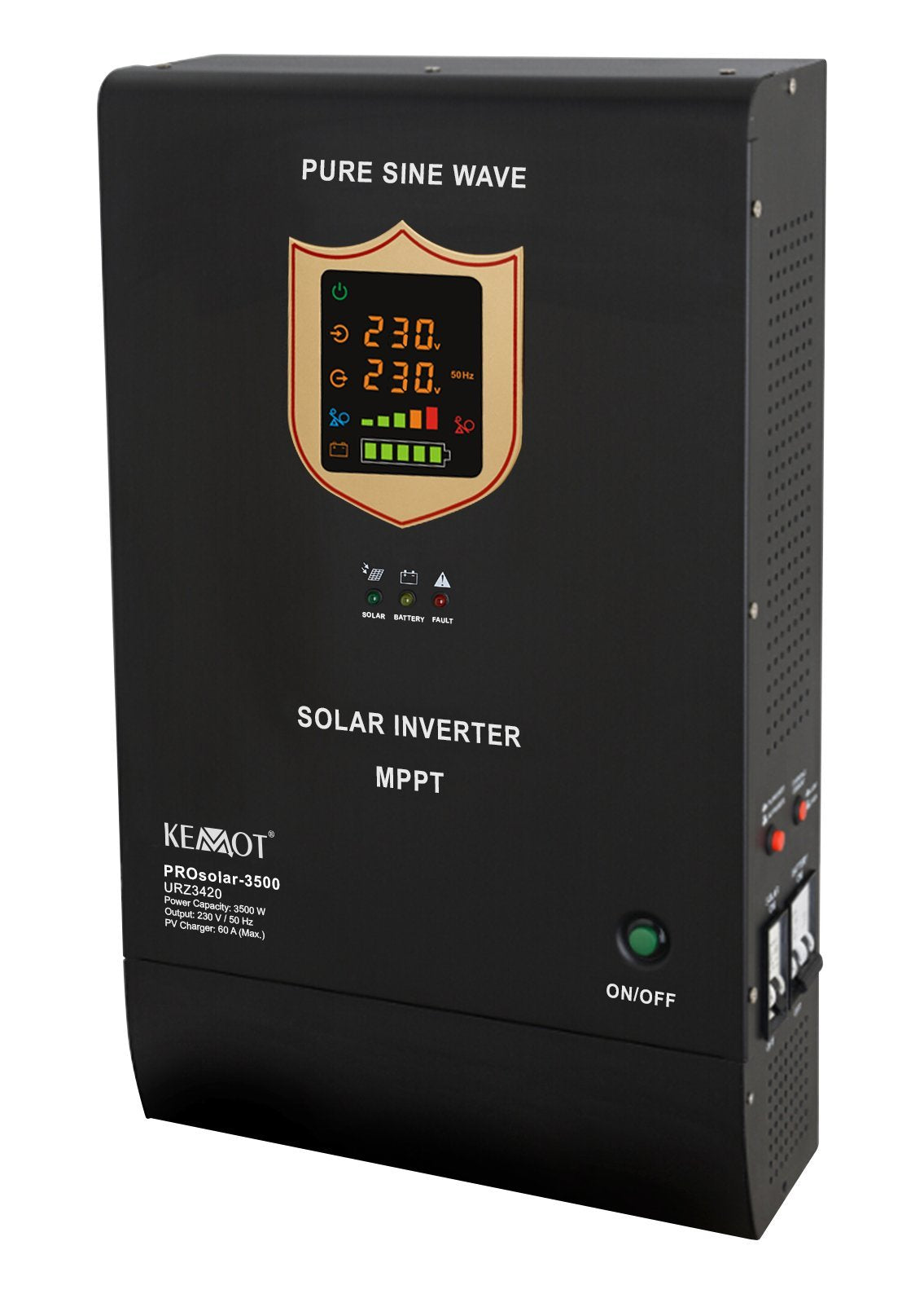 KEMOT URZ3420 PROsolar-3500 - Inversor Solar, 3500 W, Color Negro