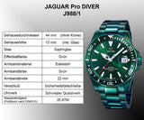 JAGUAR Reloj Hombre J988/1 Executive Caja de Acero Inoxidable 316l Verde Correa de Acero Inoxidable 316l Verde