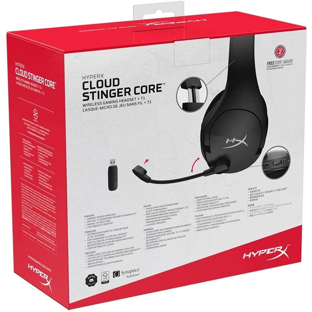 HyperX Cloud Stinger Core, Auriculares inalámbricos ligeros para juegos, DTS Headphone:X spatial audio, para PC