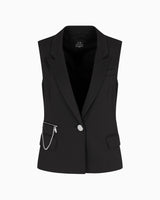 Armani Exchange Edgy Blazer Vest Chaleco, Negro, 42 Mujeres