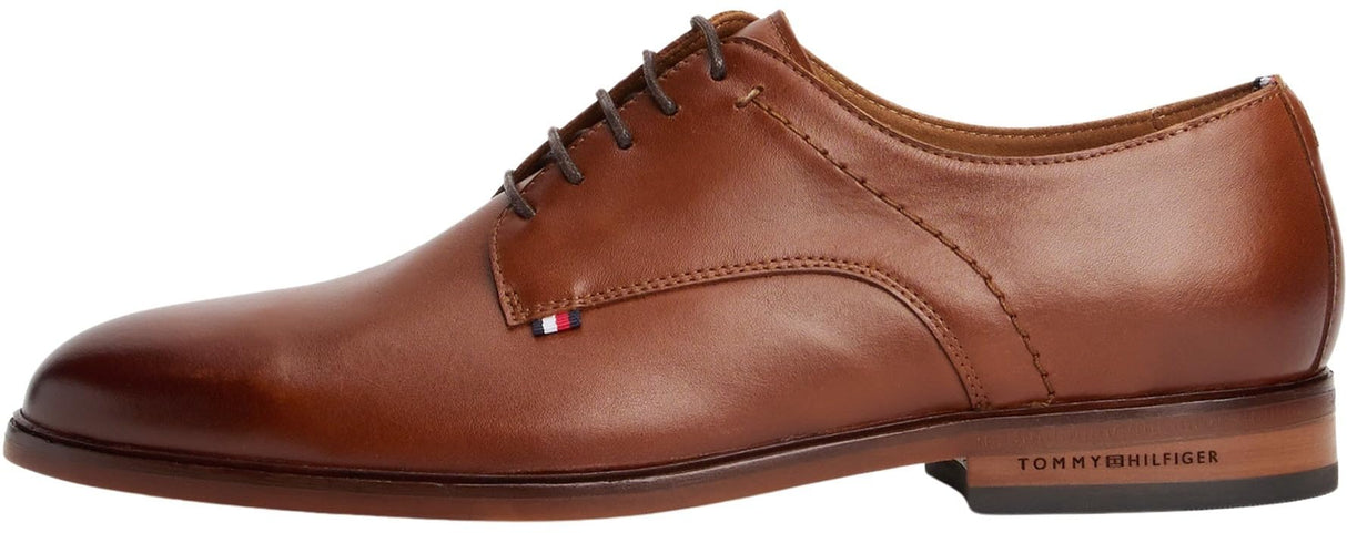 Tommy Hilfiger Zapatos Derby Hombre Thunit de Piel, Marrón (Winter Cognac), 42