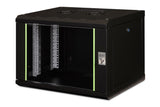 DIGITUS Armario de Red, Rack de 19 Pulgadas, 7U, Montaje en la Pared, Profundidad 450 mm, Capacidad de Carga 100 kg, Serie Unique, Negro
