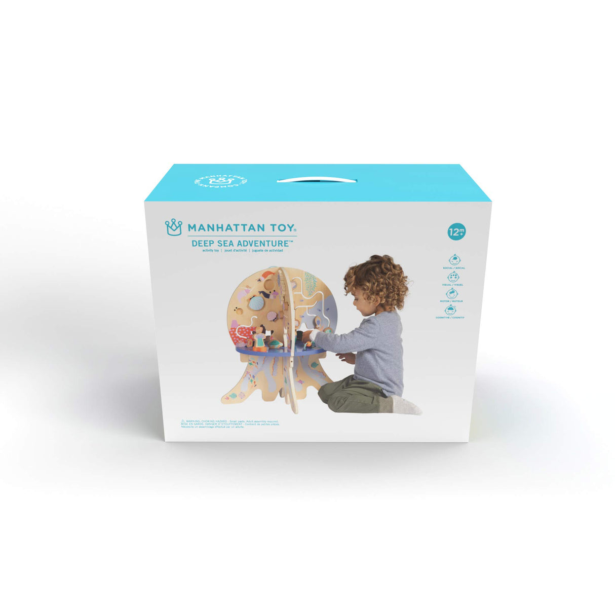 Manhattan Toy Centro de Actividades de Madera para niños con almejas de clacking, Engranajes giratorios, Deslizadores y Correos de Cuentas.