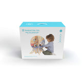 Manhattan Toy Centro de Actividades de Madera para niños con almejas de clacking, Engranajes giratorios, Deslizadores y Correos de Cuentas.
