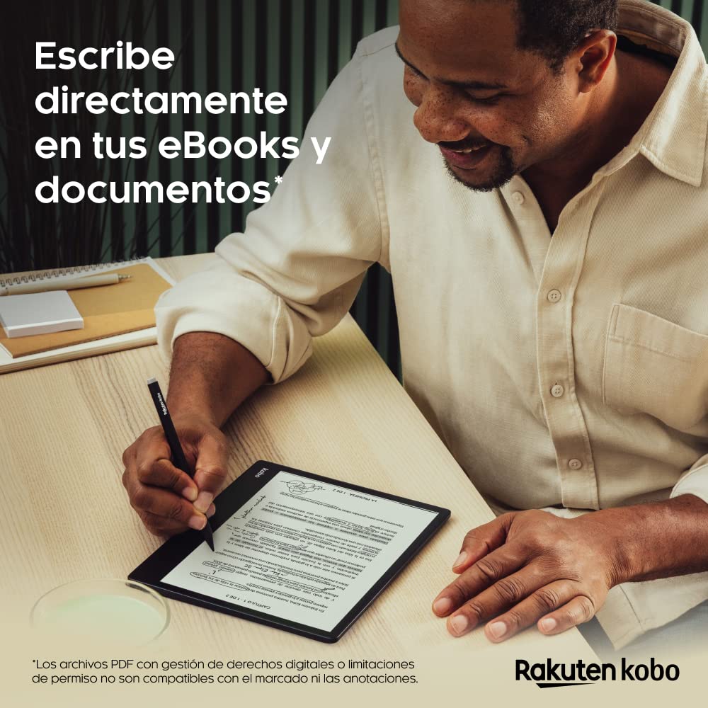 Kobo Elipsa 2E | eReader | Pantalla táctil antirreflejos de 10,3” con ComfortLight Pro | Incluye Kobo Stylus 2 | Brillo Ajustable | Wi-Fi | Tecnología Carta E Ink | 32 GB