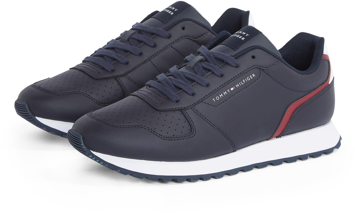 Tommy Hilfiger Runner Sneaker Hombre Runner Eva Mix Flag de piel, Azul (Desert Sky), 40