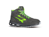 U-Power Red Lion Hummer, Safety Shoes,Zapatos de Seguridad, Altos, Ligeros y Flexibles, Antiperforación, Antipinchazos, con Inserto Infinergy, con Puntera de Aluminio - Grey & Green 41
