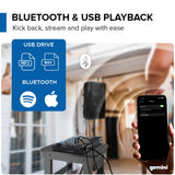 Gemini Sound GEM-12USB Mezclador analógico de 12 canales compactos que incluye 4 canales de micrófono, EQ de 3 bandas, reproducción USB de la memoria USB y Streaming Bluetooth