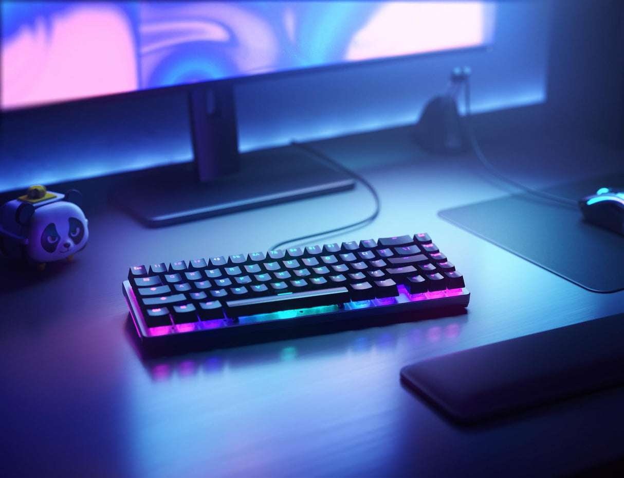 Glorious Gaming GMMK 2 Compact 65% - Teclado gaming mecánico, compacto TKL 65%, carcasa de aluminio, personalizable, keycaps dobles, switches Fox, RGB, distribuciones QWERTY español - Negro