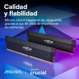 Crucial Pro RAM DDR5 32GB (2x16GB) 6000MHz CL36, Memoria Overclocking Gaming, Intel XMP 3.0 / AMD Expo, (PC) Memoria RAM DDR5 32GB, Negro - CP2K16G60C36U5B