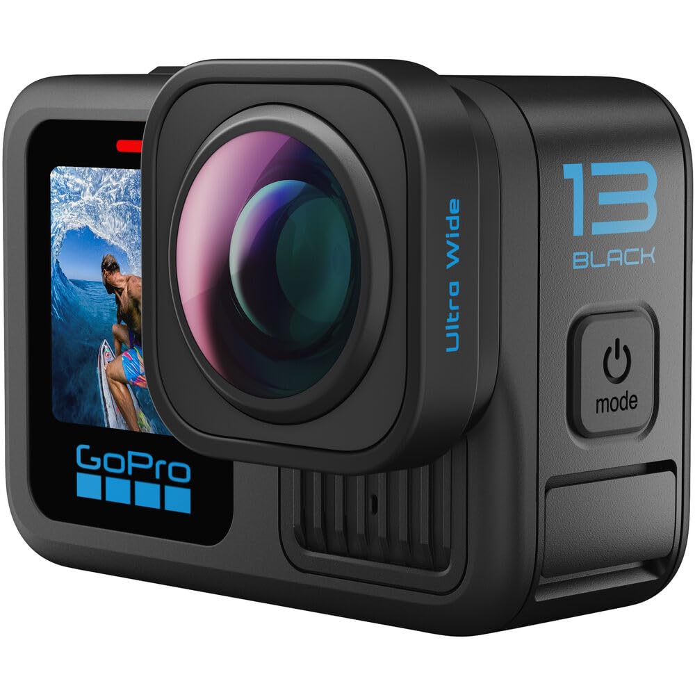 GoPro HERO13 Black Ultra Wide Edition: cámara de acción Impermeable con Video 5.3K60, Fotos de 27 MP, Campo de visión (FOV) Mejorado de 177 Grados y compatibilidad con Lentes de la Serie HB