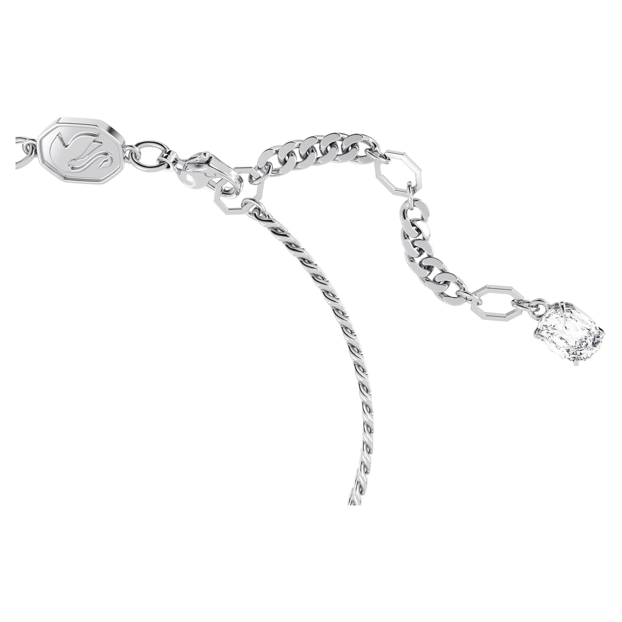 Swarovski Matrix Pulsera en Forma de Corazón, Cristal Blanco, Talla Baguette en un Baño de Rodio, de la Colección Matrix de Swarovski