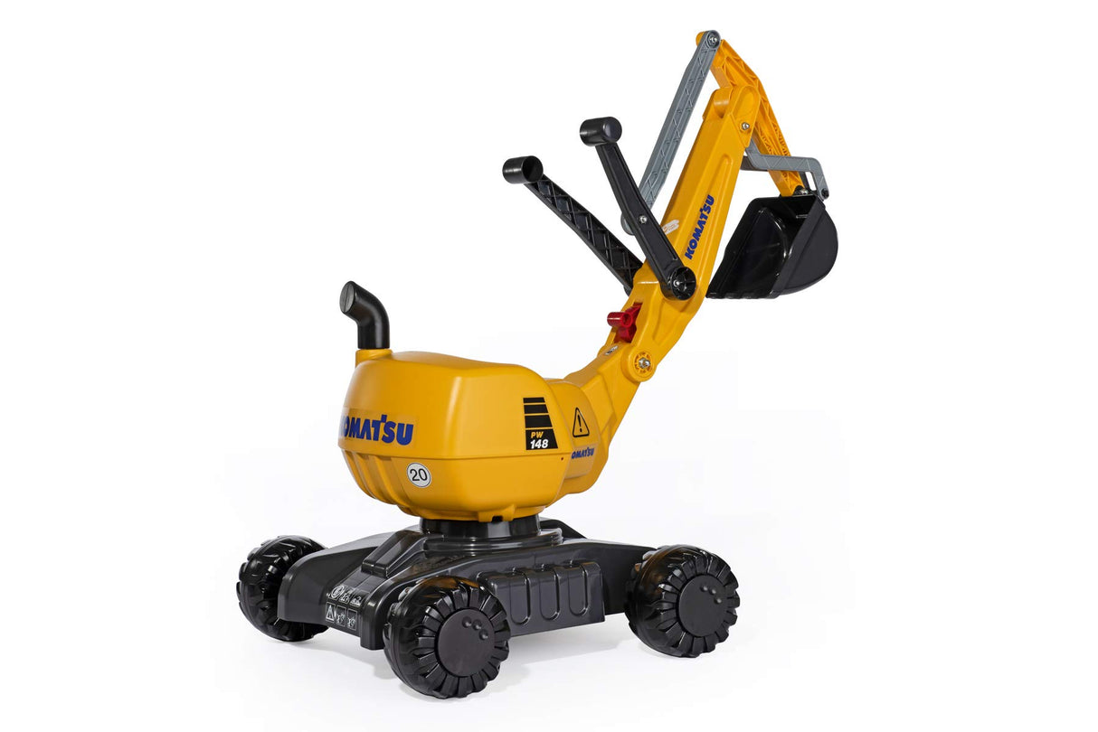 Rolly Toys RollyToys rollyDigger Komatsu (Juguete de Arena, Color Gris/Amarillo, para niños de 3 a 8 años, Bloqueo automático) 421169, 102 x 43 x 74 cm