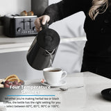 Swan Alexa Hervidor Agua Eléctrico Inteligente WIFI Smart Kettle 1,5L, Inalámbrico, Pantalla LED Táctil, Función Mantener Caliente, Pared Aislada Acero Inoxidable, 1800W, Negro, SK14650BLKN