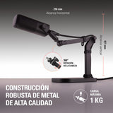 Elgato Wave Desk Stand - Soporte Ajustable para Micrófonos, Compatible con Elgato, HyperX, Rode, Fifine, Shure y más, Compatible con Rosca 1/4, 3/8 & 5/8, Para Grabación/Podcasting/Streaming