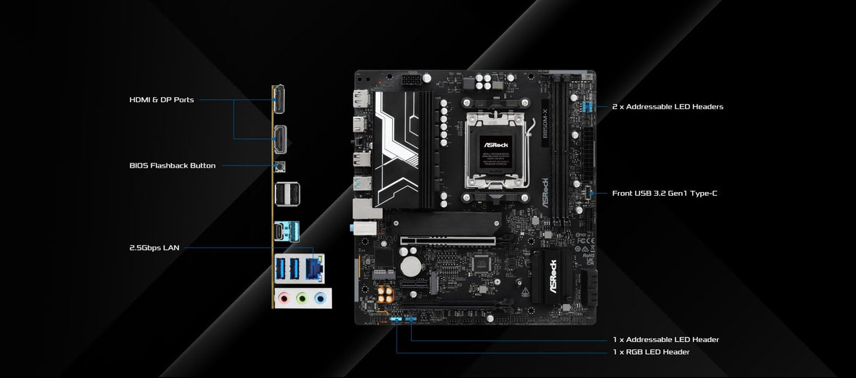 Asrock B850M-X R2.0, AMD B850, AM5, Micro ATX, 2 DDR5, HDMI, DP, 2.5G LAN, 2X M.2
