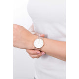 Skagen Signatur reloj para mujer, movimiento de cuarzo con correa de acero o piel, Dorado Rosado Y Blanco, 38MM